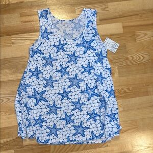 LuLaRoe Blue Starfish Tank Top